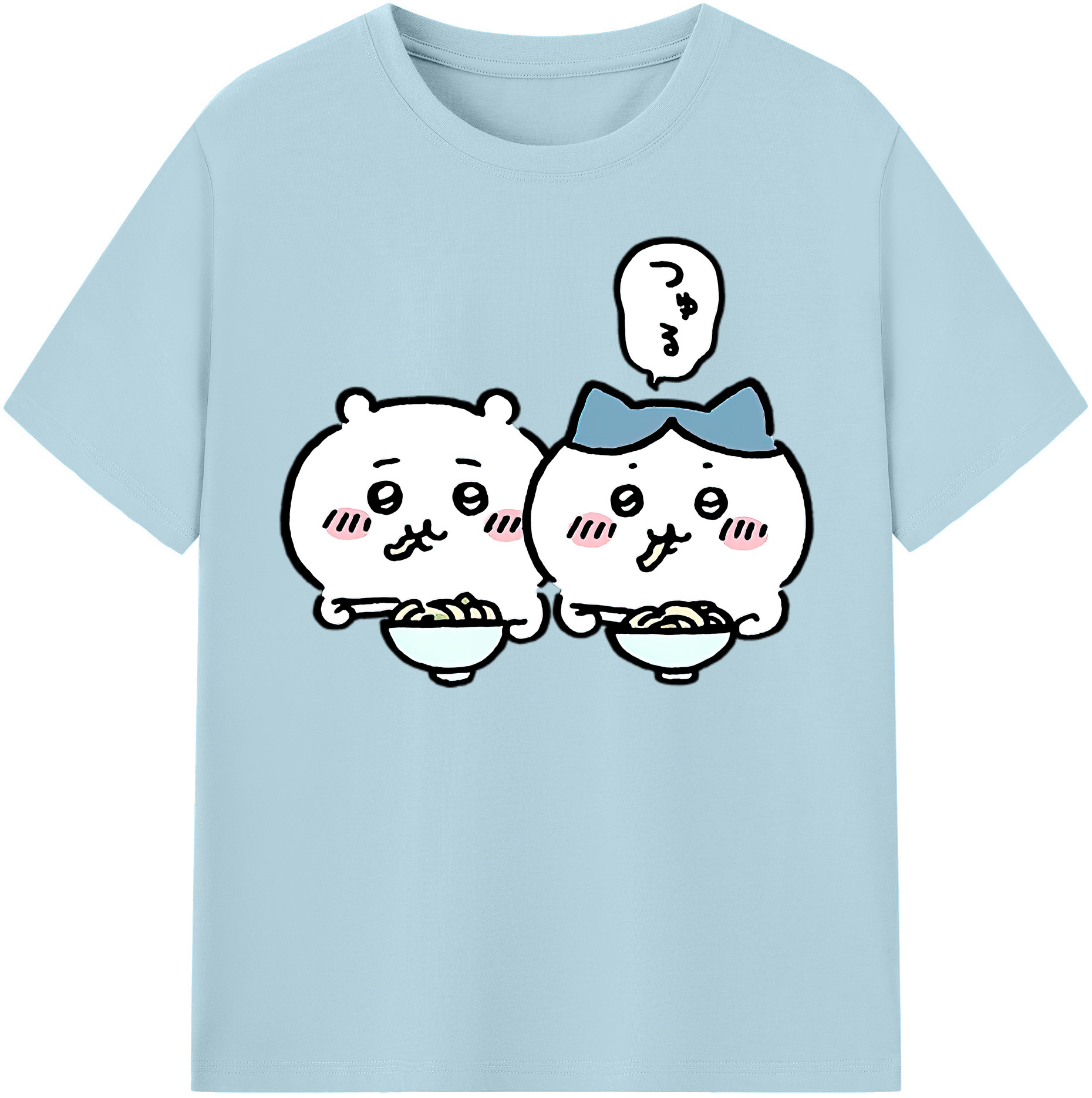 （画像用） ちいかわ ハチワレ Chii-kawa hachiware 綿100％半袖Tシャツ（フロントプリント）